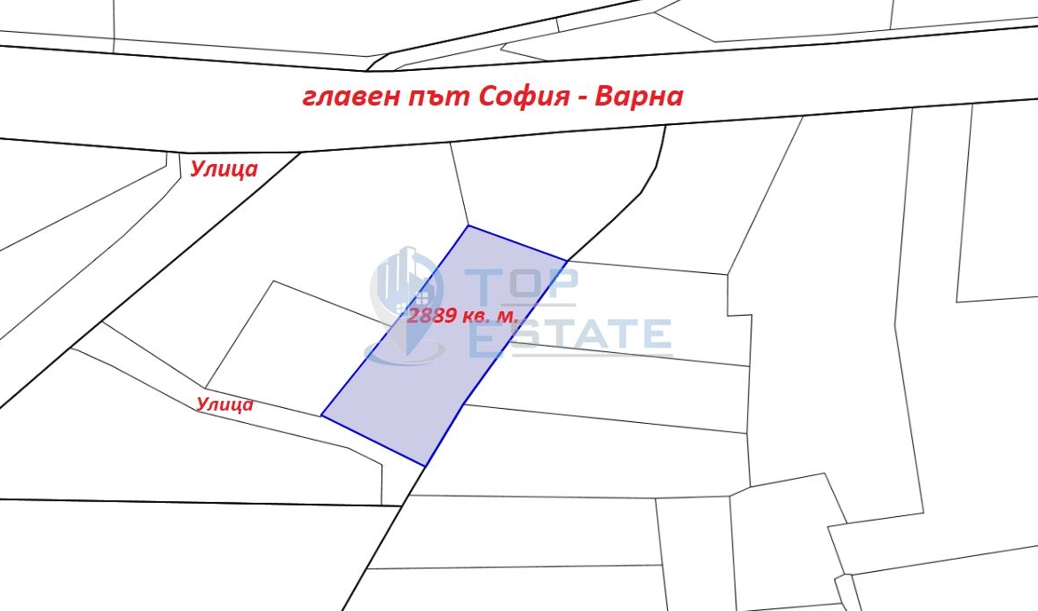 Парцел в регулация за промишлено строителство до главен път София - Варна - 0