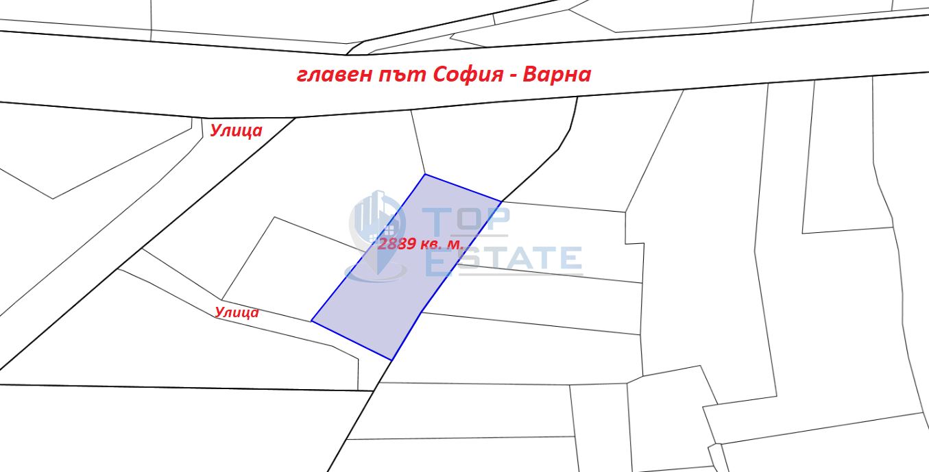 Парцел в регулация за промишлено строителство до главен път София - Варна - 0