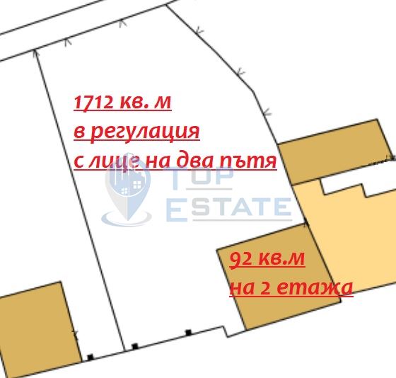 Парцел със стара къща на главна улица в град Дряново - 0