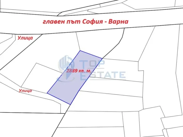 Парцел в регулация за промишлено строителство до главен път София - Варна - 0