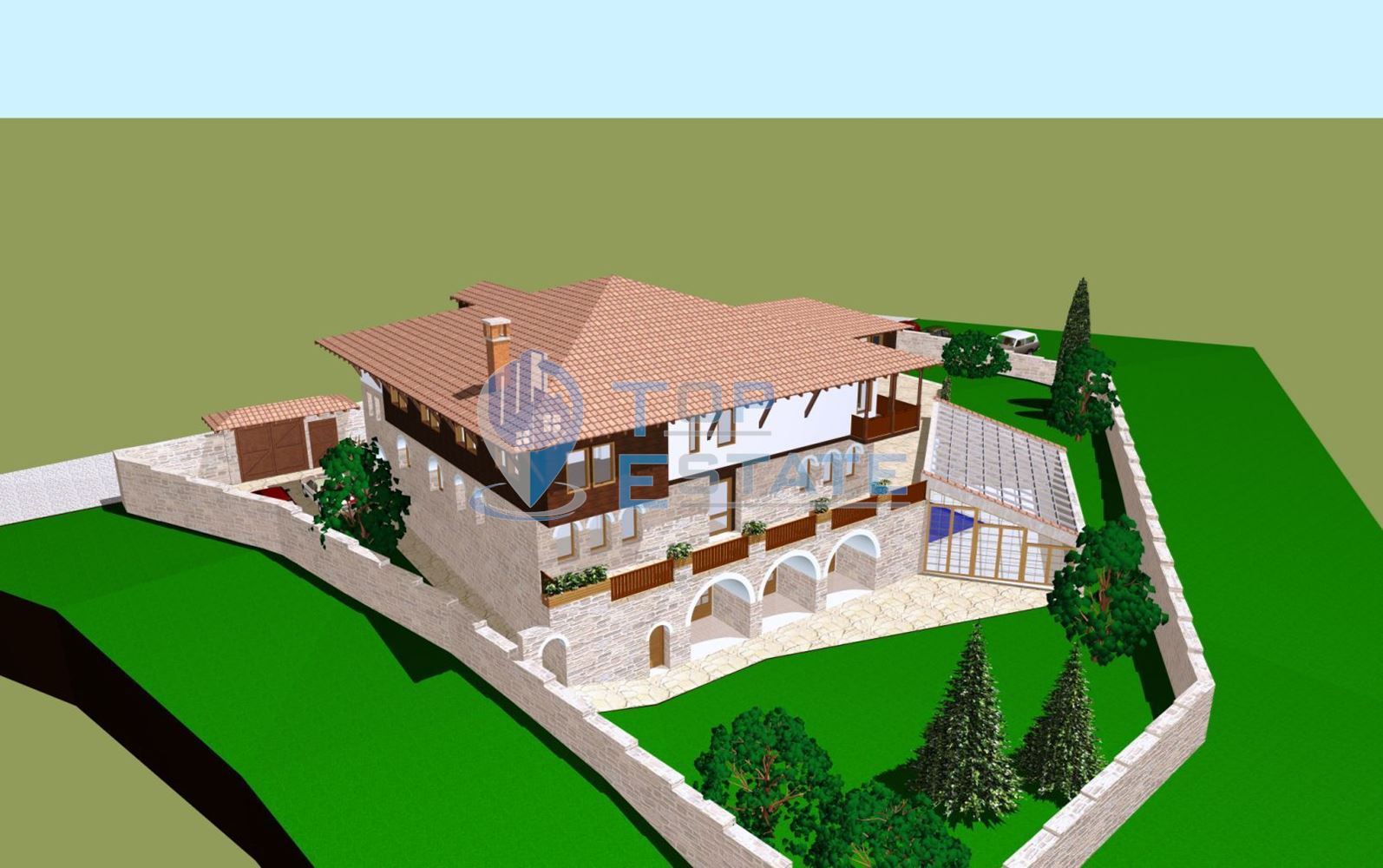 Парцел в регулация с проект за къща за гости в село Арбанаси-0 Парцел в регулация с проект за къща за гости в село Арбанаси - 0