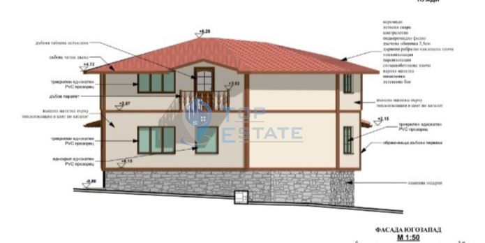 Двуетажна къща на груб строеж с втора къща и басейн с панорама в село Леденик - 0