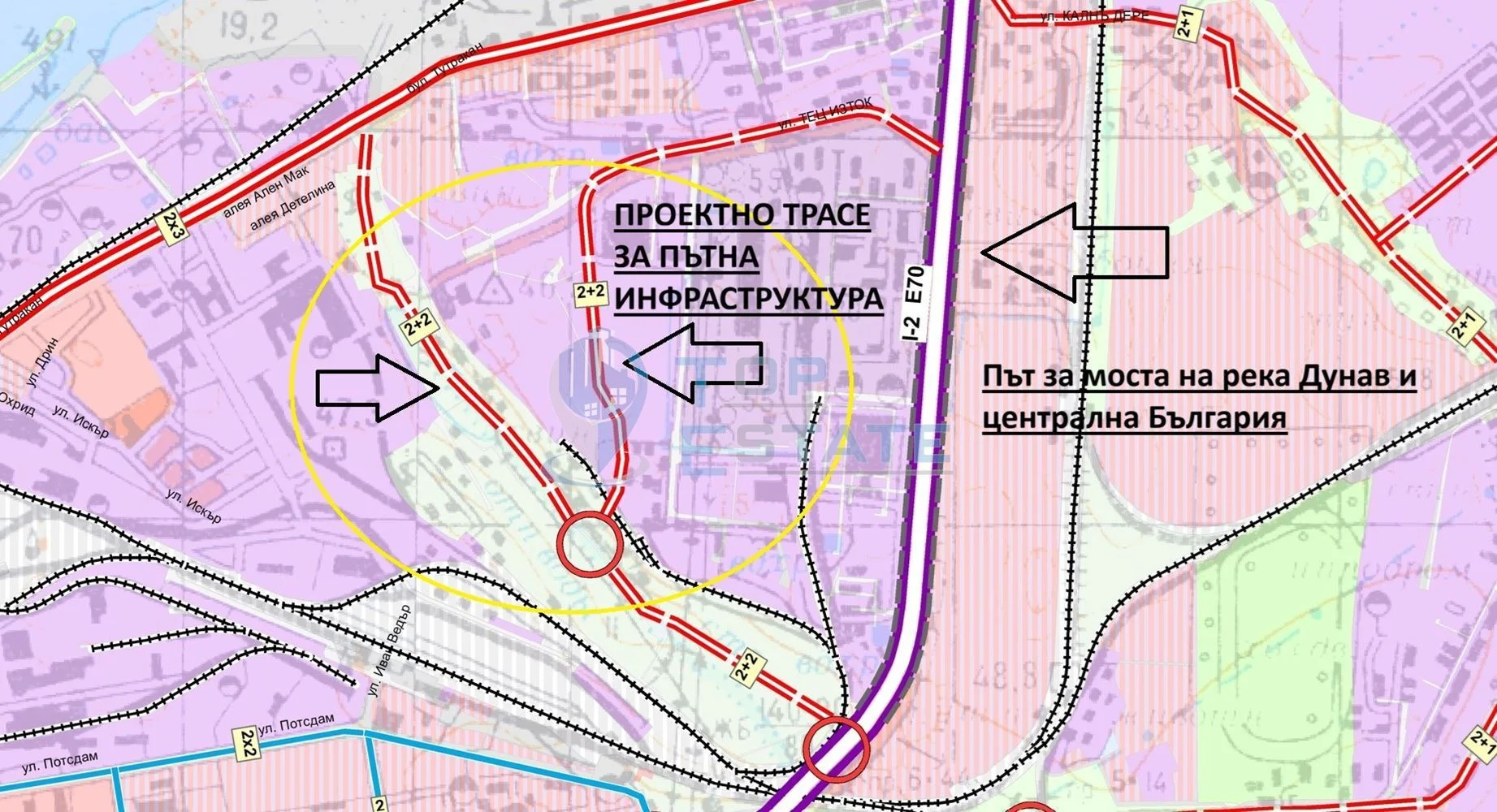 Голяма парцел за промишлено строителство в промишлена зона Изток, град Русе в близост до Дунав мост - 0