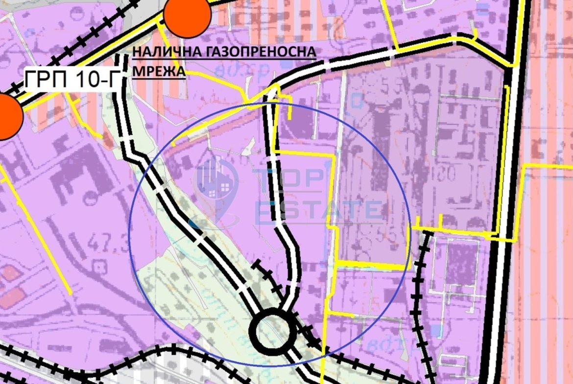 Голяма парцел за промишлено строителство в промишлена зона Изток, град Русе в близост до Дунав мост - 0