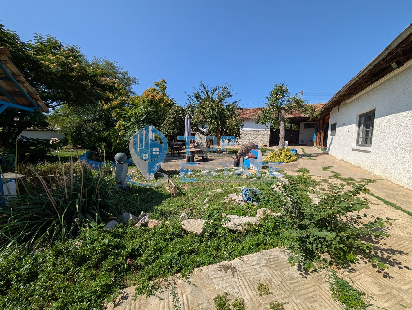 Едноетажна реновирана къща с кладенец и голям двор в село Хотница - 0